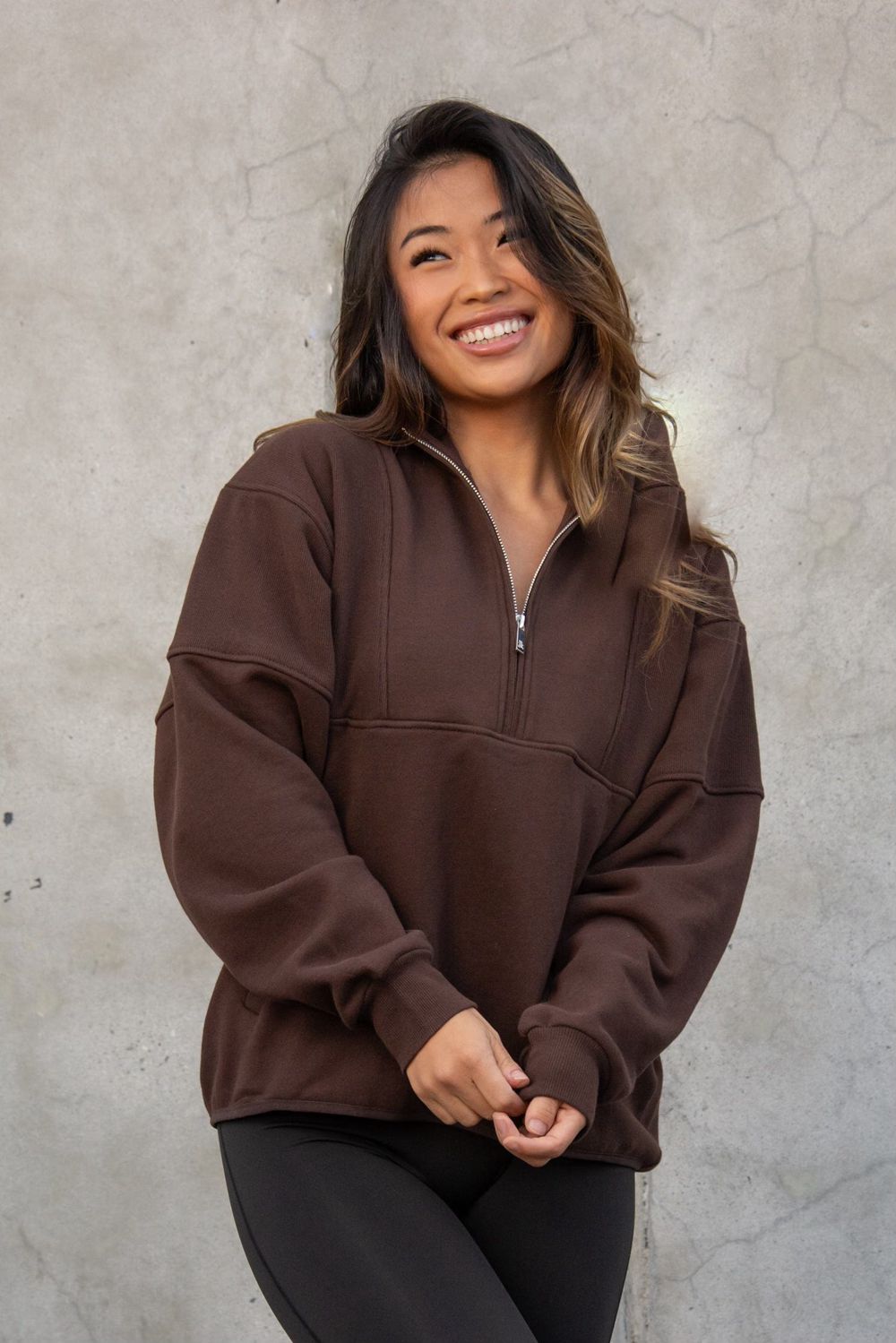 Young LA W504 Throwback Pullover Dark Brown | Australia HQVRO-9302