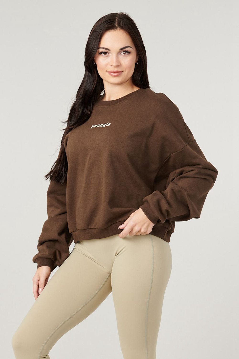 Young LA W513 - Willow Crewneck Dark Brown | Australia QAFNS-6753