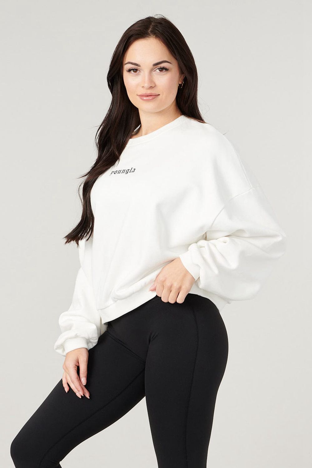 Young LA W513 - Willow Crewneck White | Australia PCHWB-1783