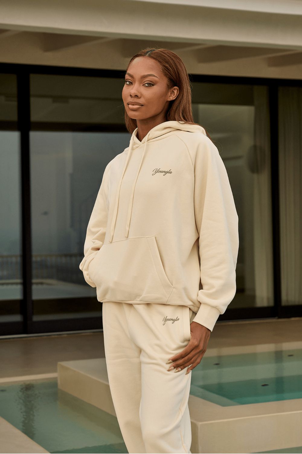 Young LA W516 Revolve Hoodie Cream | Australia XOFAY-6285