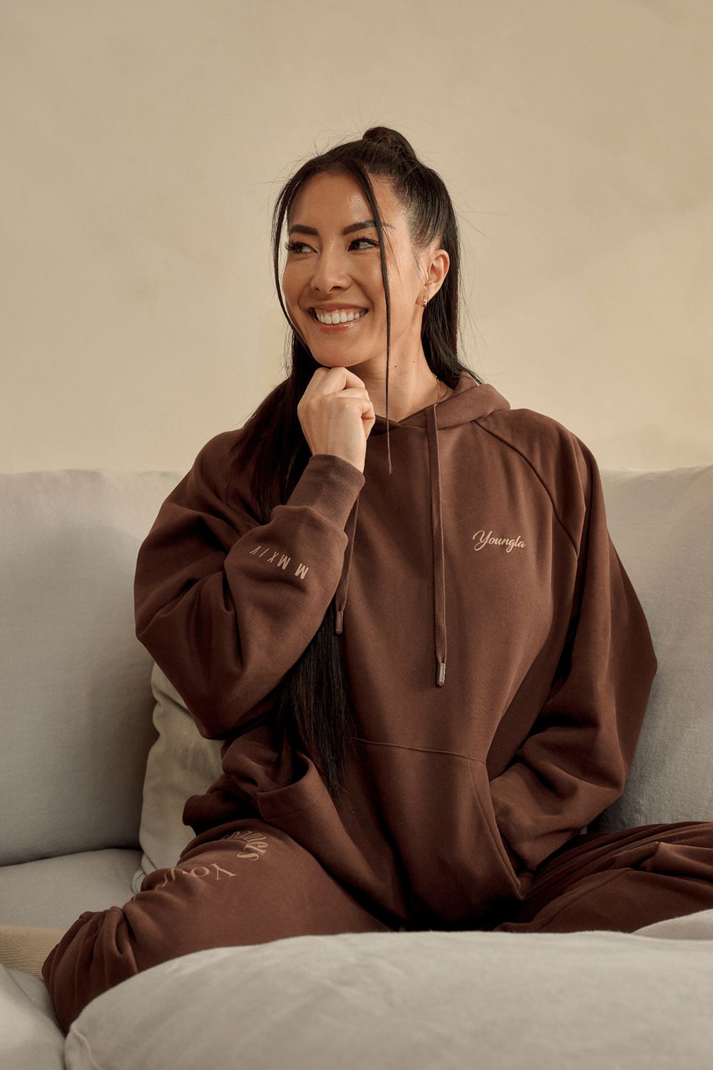 Young LA W516 Revolve Hoodie Dark Brown | Australia QKFBV-9302