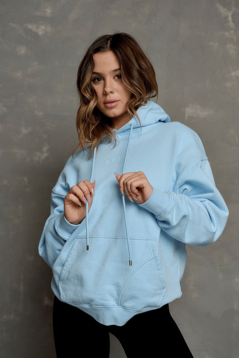 Young LA W518 - Minimal Hoodie Blue | Australia QDSAM-1354