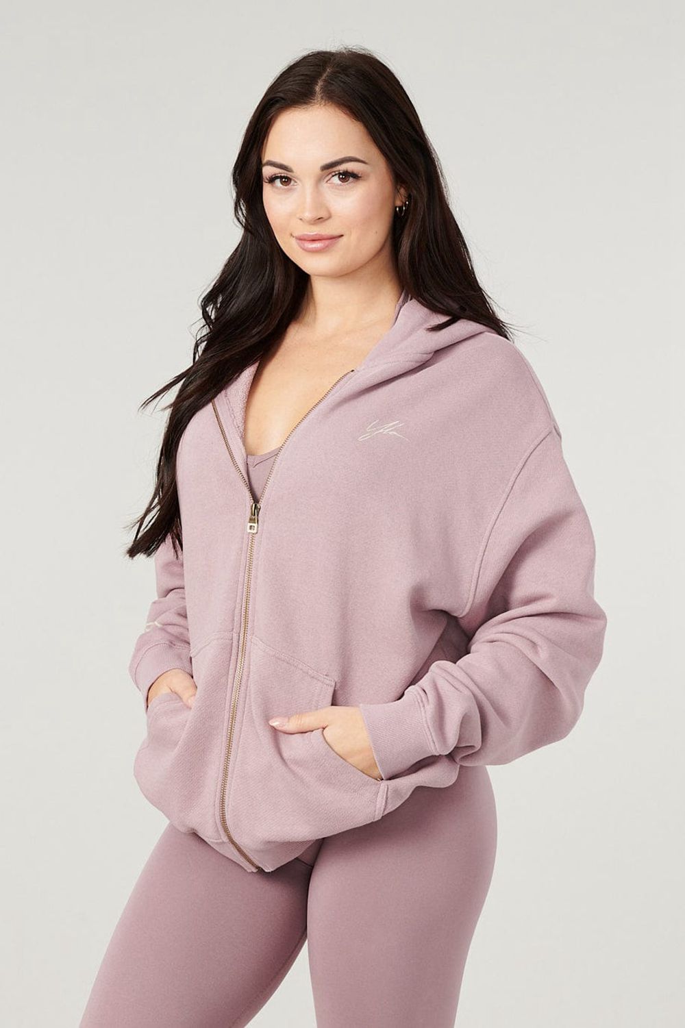 Young LA W519 - Emblem Zip Up Hoodie Purple | Australia EGLCF-2138