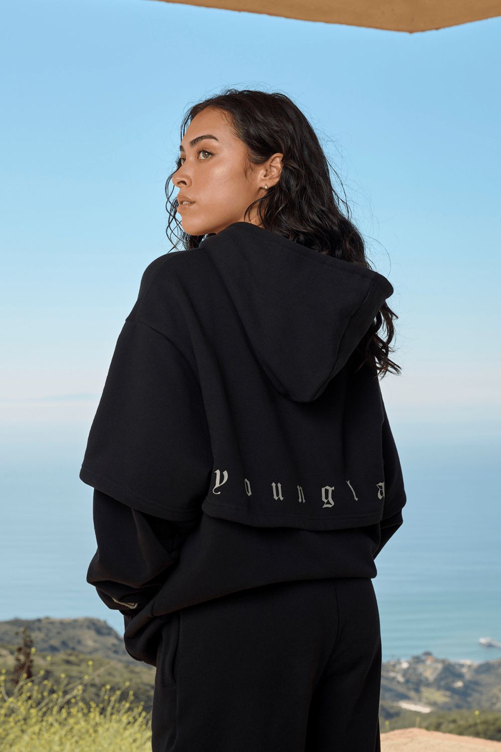 Young LA W520 - Urban Layer Hoodie Black | Australia QTJWF-5861