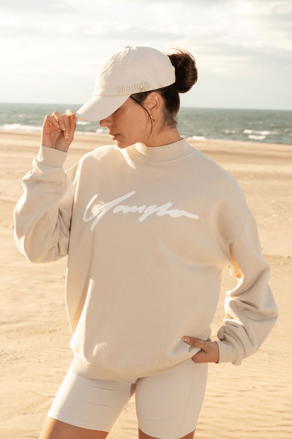 Young LA W521 - Urban Crewneck Cream | Australia YDTJH-3097