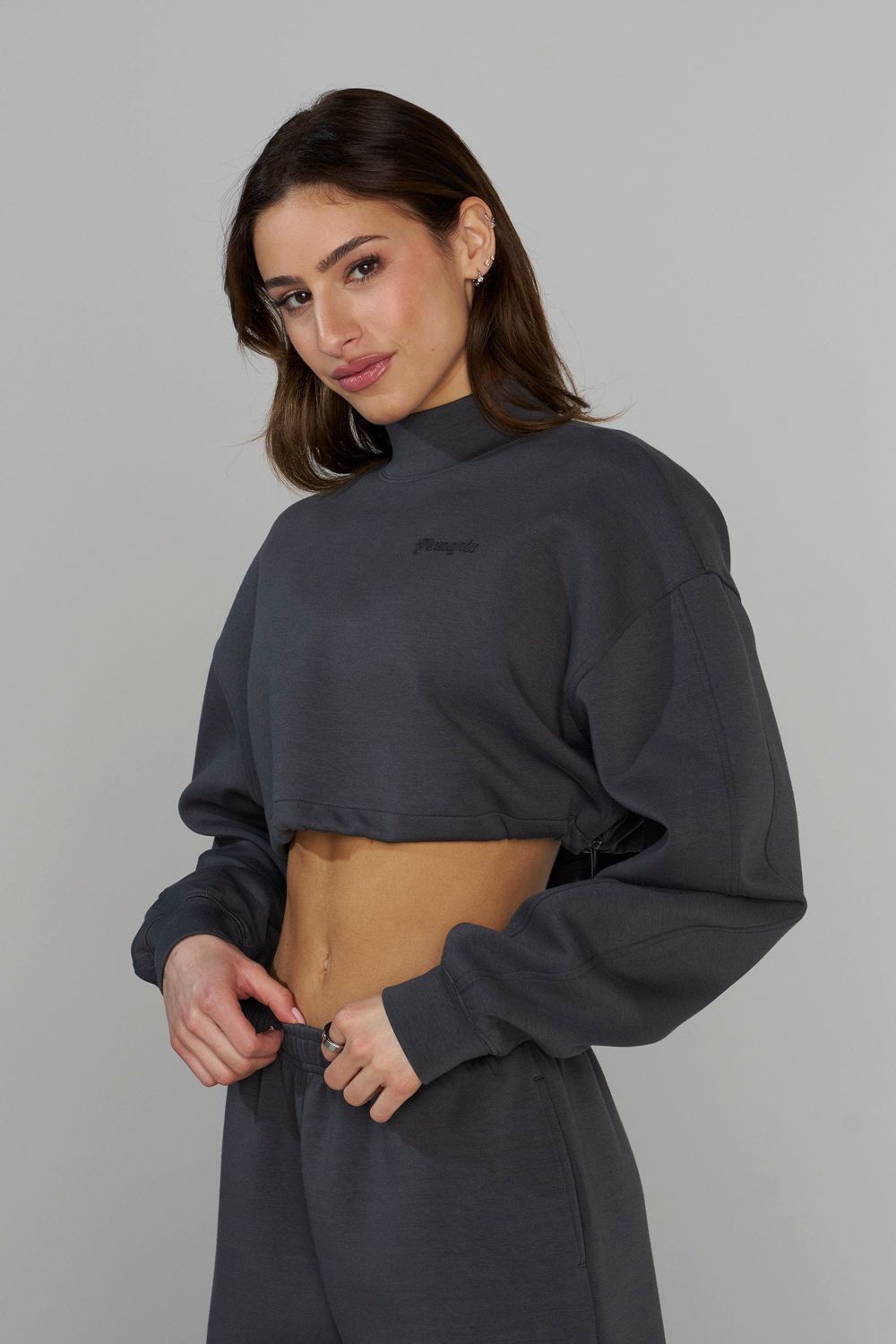 Young LA W540 Scuba Crop Dark Grey | Australia YULTR-3619