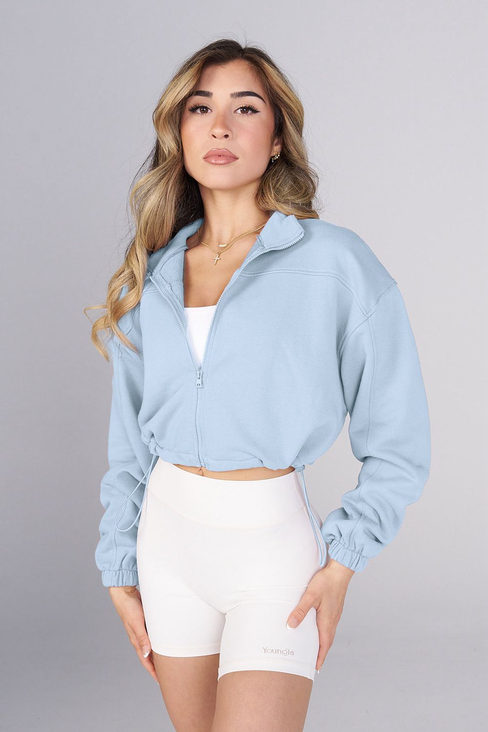 Young LA W544 Breeze Zip-Up Blue | Australia BIDWG-3164