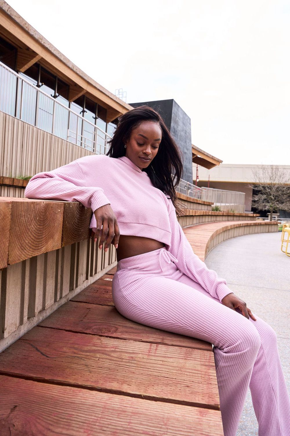 Young LA W545 Ava Crop Hoodie Pink | Australia UVGLN-5078