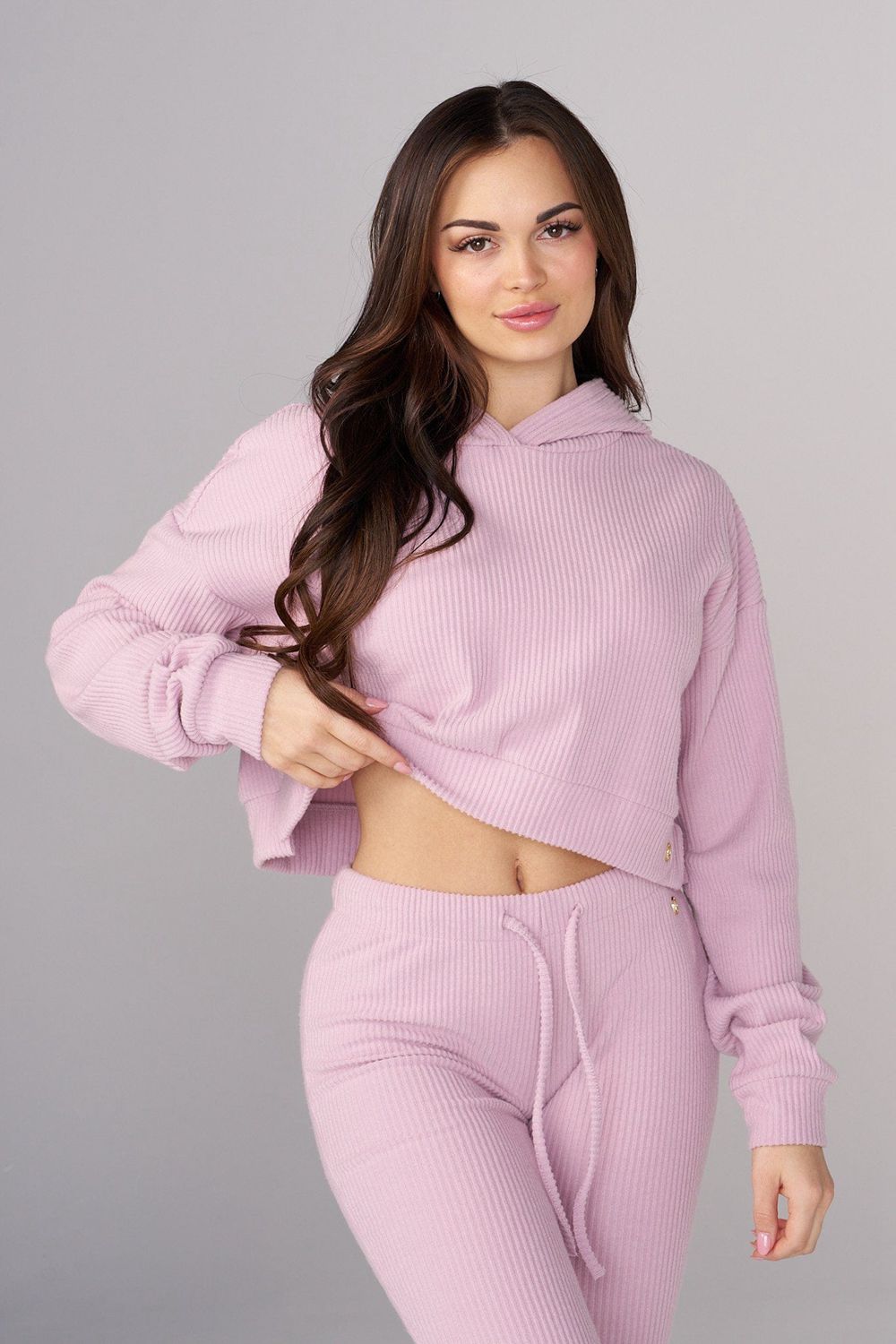 Young LA W545 Ava Crop Hoodie Pink | Australia UVGLN-5078